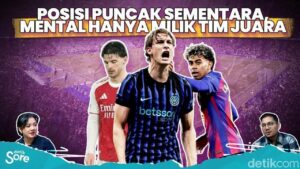 Arsenal Tertahan, Barcelona Tergelincir, Inter Milan Kokoh di Puncak Klasemen Liga Masing-Masing